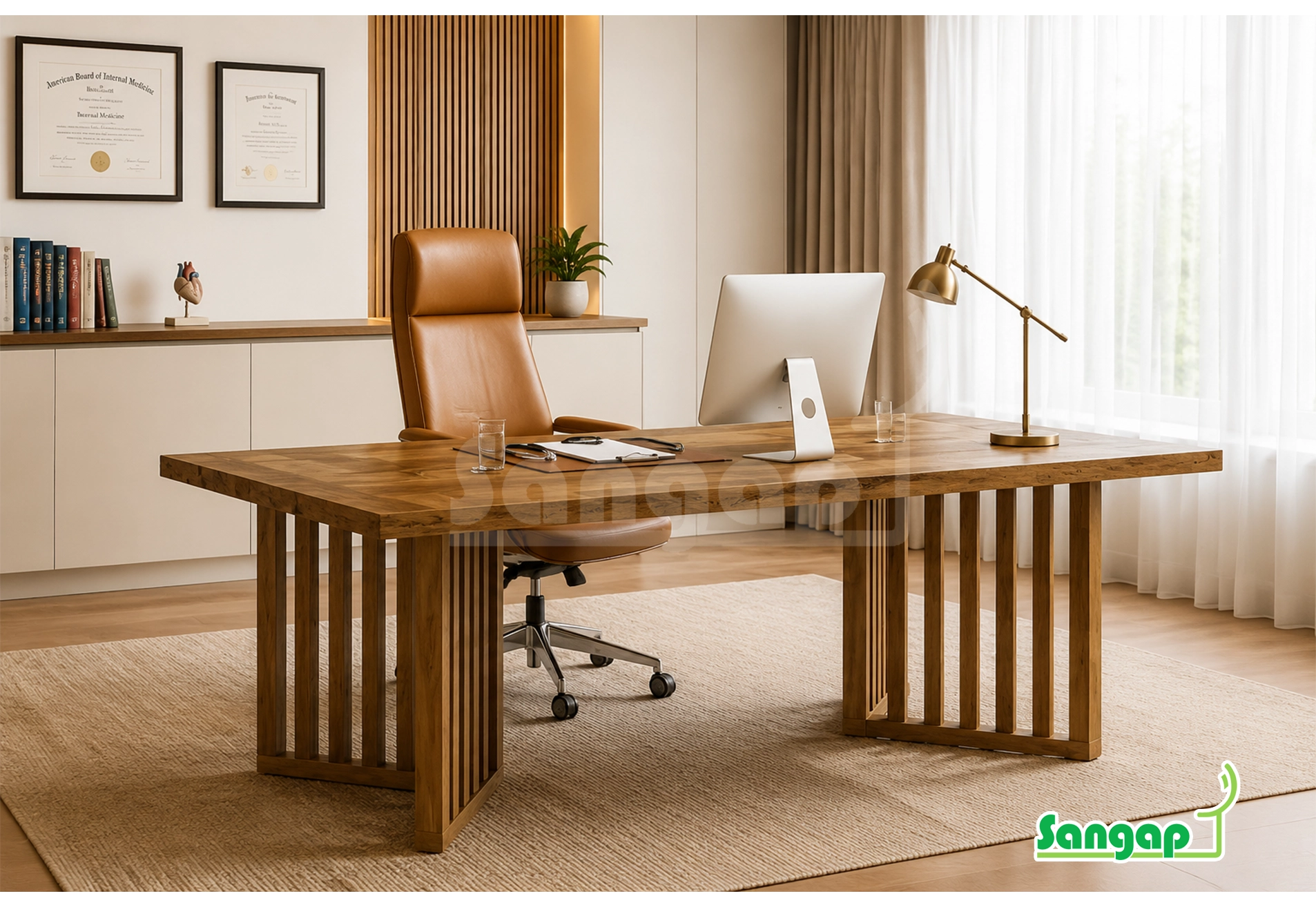 میز اداری ساده سنگپ مدل 10 چوب کاج