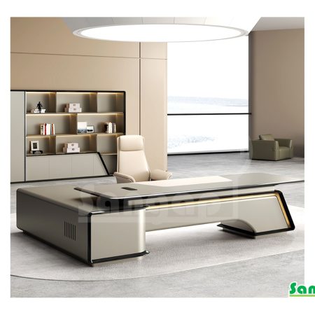 میز مدیریتی سنگپ مدل 227 - ام دی اف روکش چوب